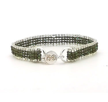Brazalete Telar Plata Mini Liso Turquesa T